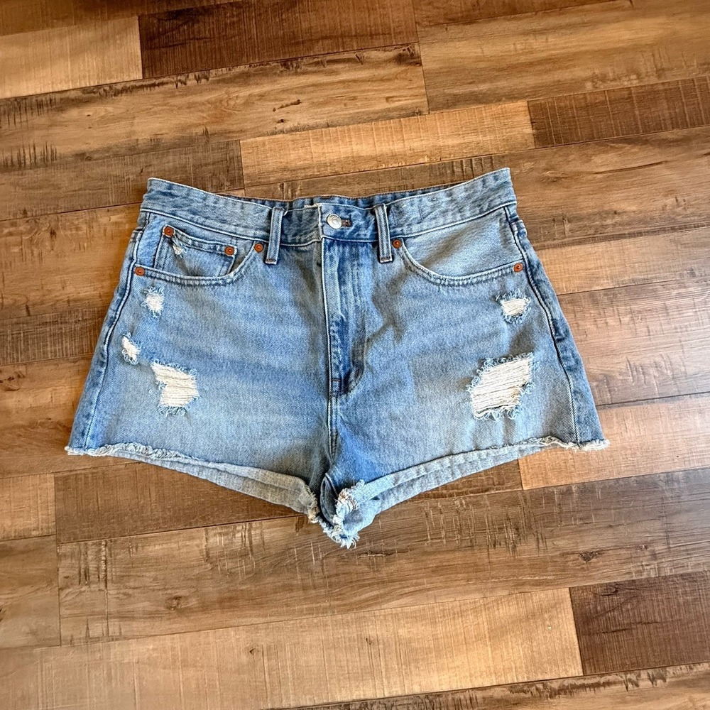 Madewell Relaxed Denim Shorts Sz 29 Distressed Casual Summer Cutoff Trendy